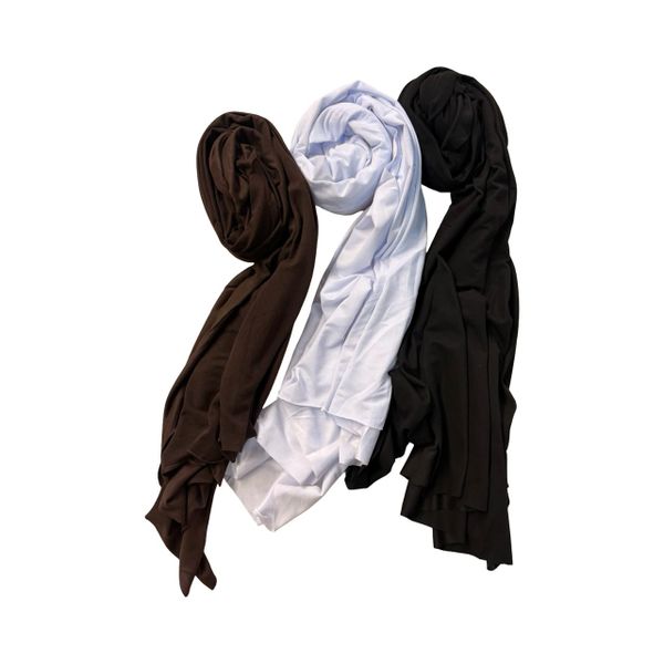Premium Jersey Hijab 3-Pack - Soft Stretch Head Scarf Wrap (170 x 70 cm)