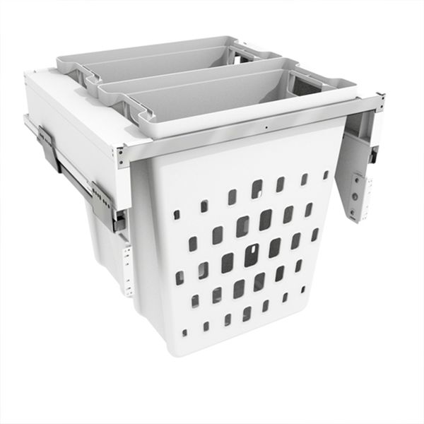 Roco Pull-Out Laundry Bin - 600mm Base - White - 80 Litre
