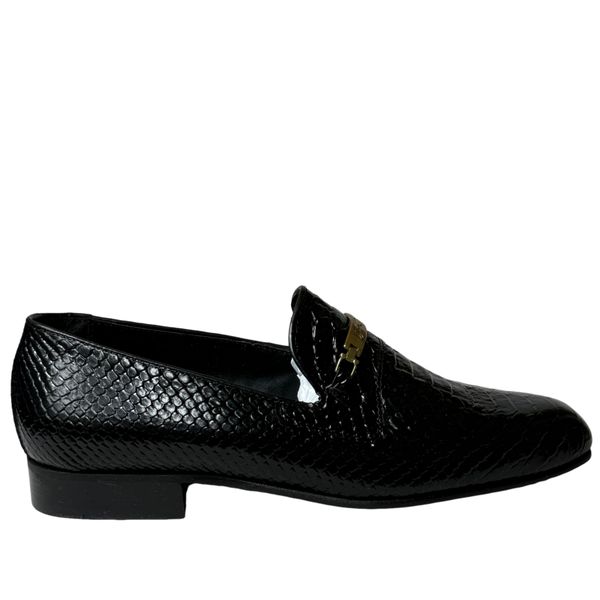 John Drake Black Leather Moccasin