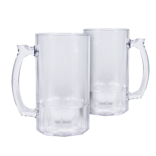 LUMOSS - Beer Mugs 500ml - 2PK Clear