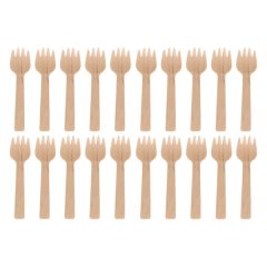 Regent Disposable Bamboo Mini Cocktail Forks 20Pcs, (110Mm)