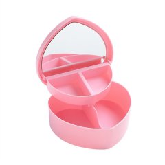 Heart Shape Jewelry Box, Plastic Pink Jewelry Storage, Jewelry Box