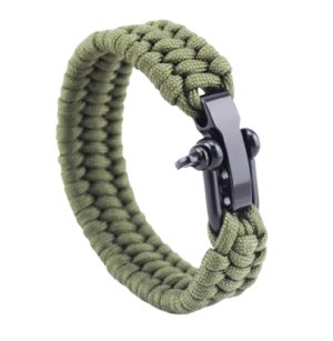 YALLI Men's/Women's Survival Cord Bracelet Adjustable Buckle Green