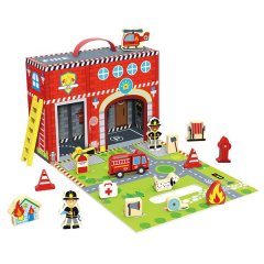 TookyToy Fire Station Activity Box