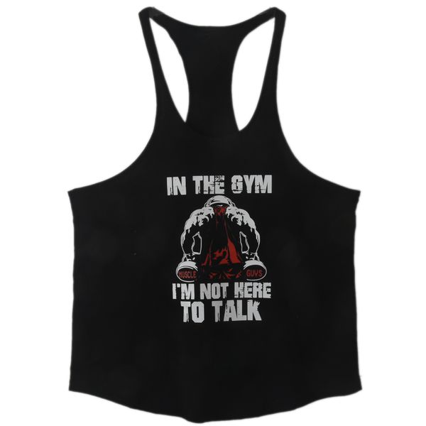 Muscleguys Men Fitness Y Back Workout Vest Sleeveless Shirt Black L