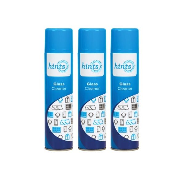 Hints Glass Cleaner Aerosol - 3 x 300ml