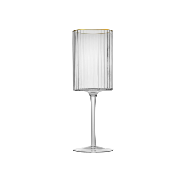 JAN - Opulent Red Wine with Gold Rim Set of 2