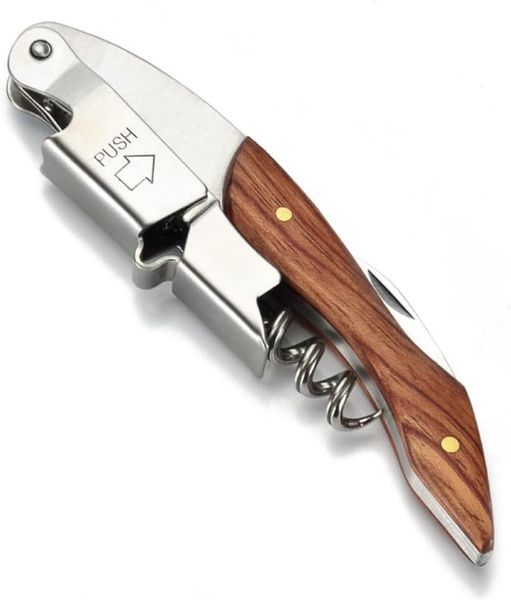 Wine Opener Corkscrew with Foil Cutter &amp; Cap Remover for Home or Bar