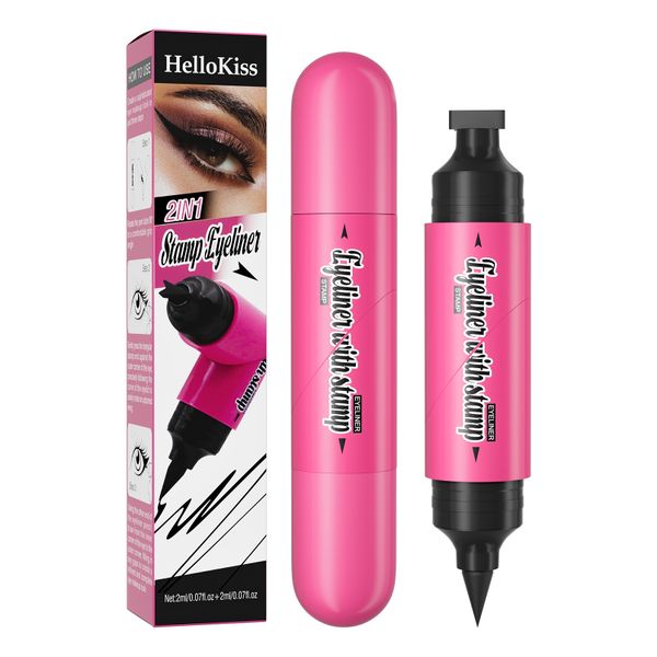 XRK Eyeliner Stamp Pen,Dual Head Rotating Eyeliner Stamp Pencil