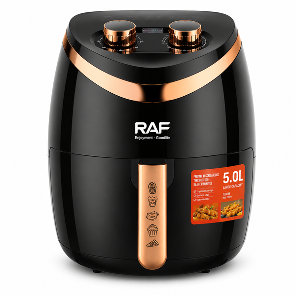 RAF 5L Air Fryer - Black/Rose Gold