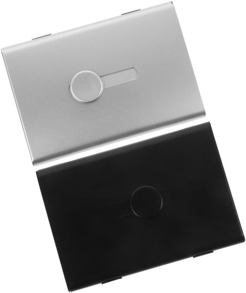 Visit Card Holder Business Card Organizer Metal Storage Box Slide Out