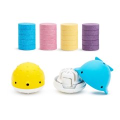 Munchkin Colour Buddies 20 Moisturising Bath Bombs and 2 Toy Dispenser Set