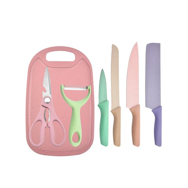 Kitchen Knives Set Cooking Beginners Cut Peeler Cutting Board Scissors