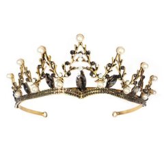 Olive Tree - Crystal and Pearl Styled Tiara 11 - Bridal / Formal Event
