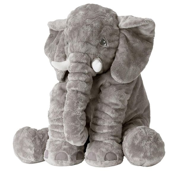 Elephant Baby Pillow - Light Grey (Size: L)
