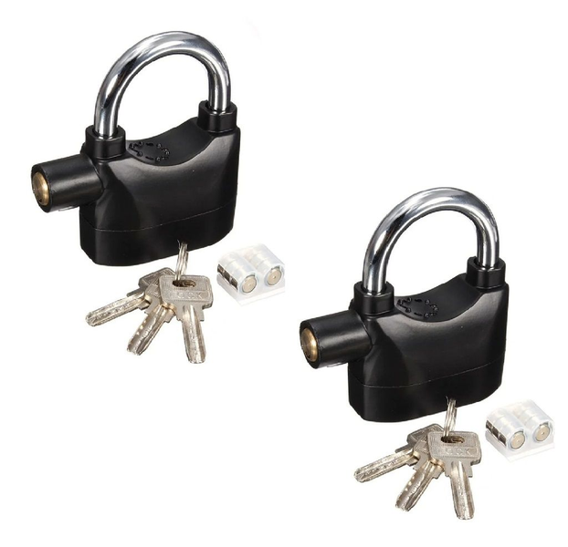 2 X Anti Theft Alarm Security Siren Padlock 110dB