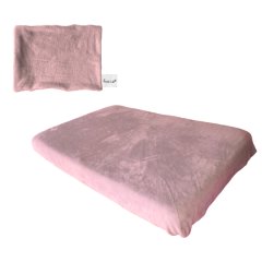 Baby Cot Fitted Sheet &amp; Pillowcase - Winter Fleece -1170x560mm-Dusty Pink