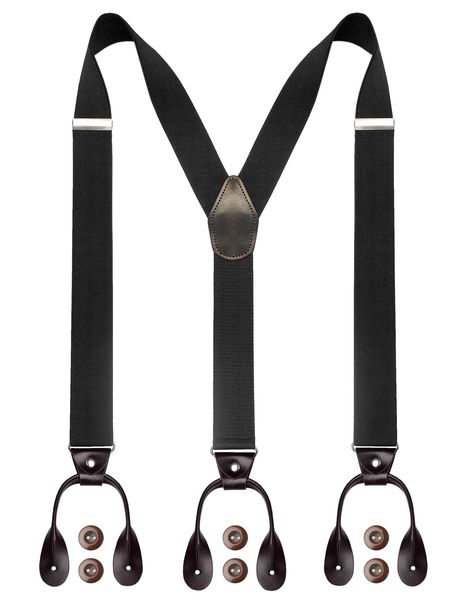 Mens 1.4 inches Wide with 6 Button End Elastic Adjustable Suspenders