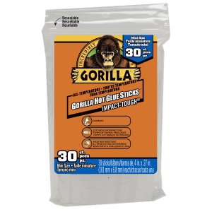 Gorilla Hot Glue Sticks 4inch Mini 30CT