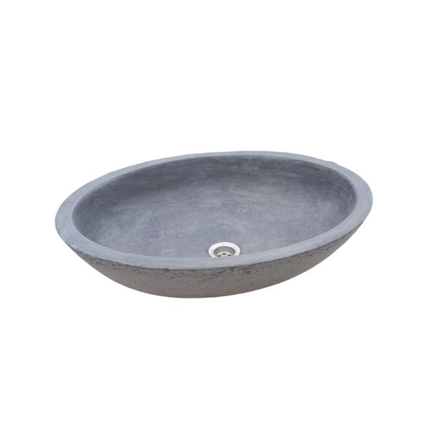 Exposed Aggregate Charcoal Angels Rock Pool Concrete Sink 54.5x40x16.5cm