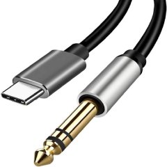USB-C to 6.35mm 1/4" TRS Stereo Audio Cable for Amplifier Mixer Speaker