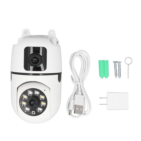 2MP Dual Lens Dome Security Camera Rotatable Night Vision WiFi