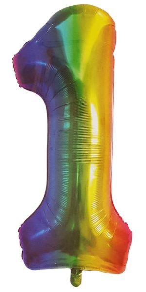 Rainbow Foil Balloon - Number 1