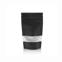 Resealable Pouch Bags - Clear Strip - Black - W130mm x L220mm - 100 Pieces