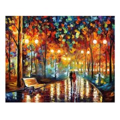 Diamond Painting DIY Kit, Round diamonds, 50x40cm- Walking in Woods