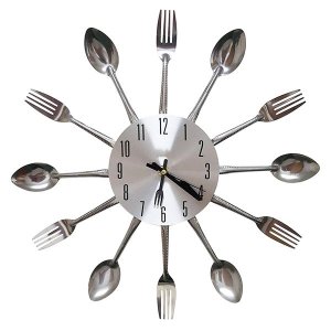 Modern Design Cutlery Kitchen Utensil Spoon Fork Wall Clock