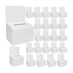 24 Pack Cardboard Ballot Box with Slot, Raffle Boxes 6x6Inch