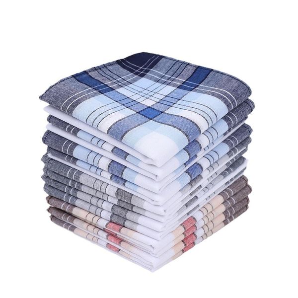 12 Pack Men's Handkerchiefs 100% Cotton Fabric Handkerchiefs