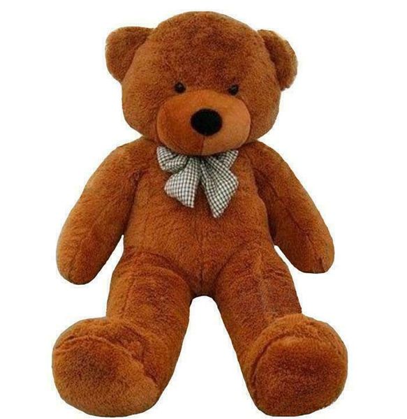Giant Cuddly Plush Bear with Bowtie - Dark Brown - 140cm