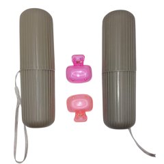 Travel Toothbrush Holder Set + Toothbrush Cover Caps (Assorted Colors)