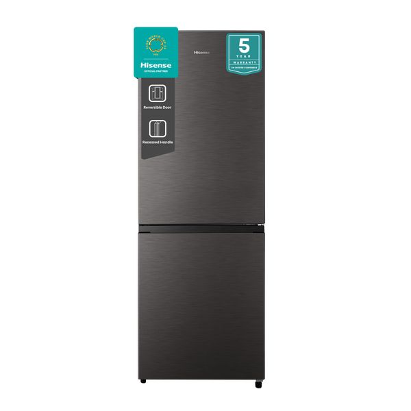 Hisense 223L Bottom Freezer Fridge-Titanium Inox