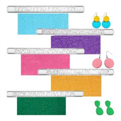 5 Pieces Polymer Clay Texture Rollers For Earring Making