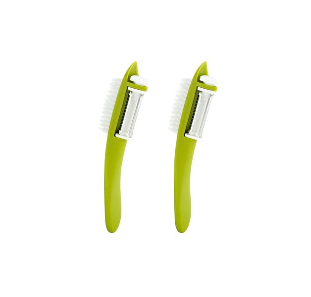 2 Multi Function Peeler and Vegetable Scrub Brush
