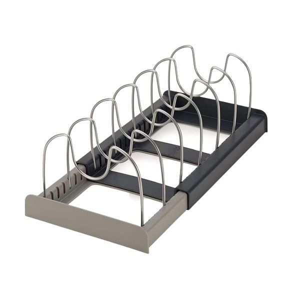 Expandable Pot And Lid Cookware Utensils Storage Organizer Rack - Grey