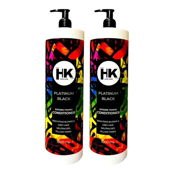 HK Platinum Black Conditioner 2 x 1000ml - Toning for Blonde &amp; Grey Hair