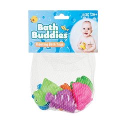 Bath Toys - With Squeak - Animals - Assorted Colours - 6 Piece - 10 Pack