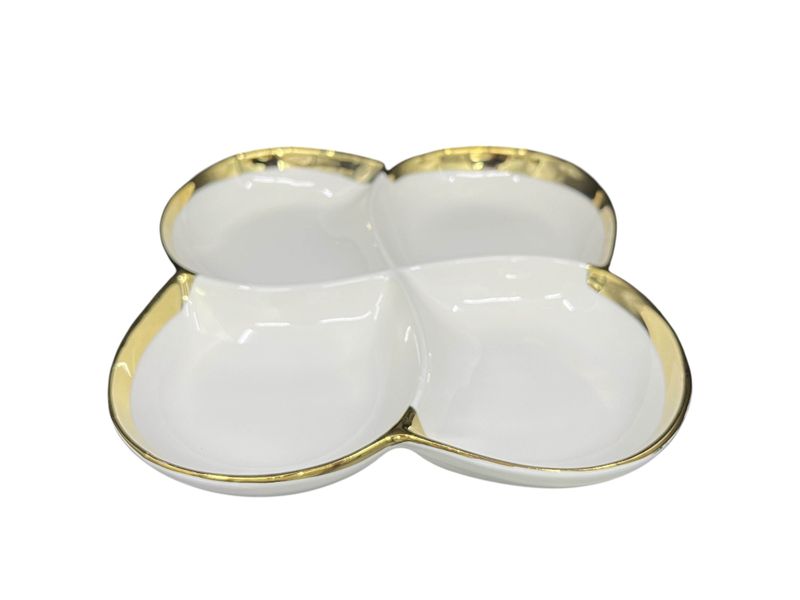 4 Grid Ceramic Platter 20cm - Set of 6