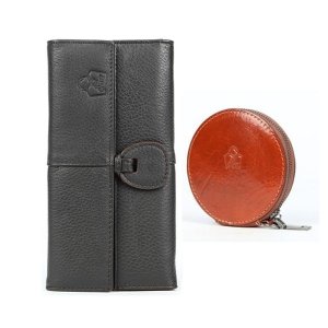 SACLASSY Genuine Leather Clutch Wallet &amp; Leather Coin Wallet Purse CF