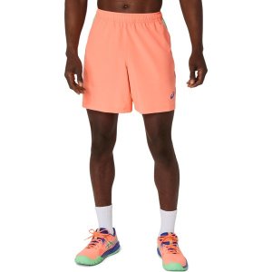 Asics Men's Padel Court 7-Inch Padel Shorts - Vivid Coral/Menthol