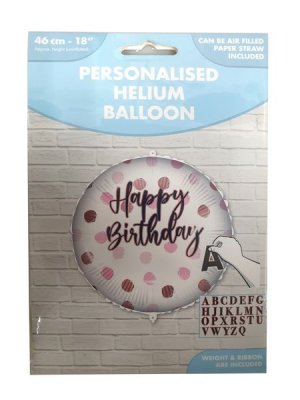 18 Inch Foil Round Personal Milestone Pink