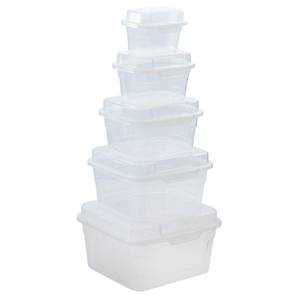 Regent Plastic Kempy Storage Box 5Pce (150Ml/350Ml/700Ml/1.3L /2.1L),
