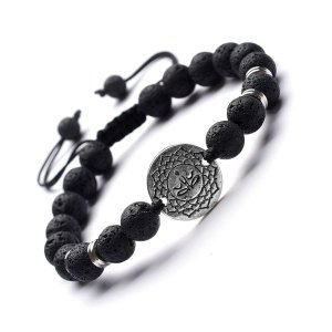 Volcanic Stone Anxiety Essential Oil Diffuser Beaded Bracelet by POU