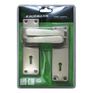 Kaufmann Lockset 2 Lever Sabs 6 Inch Victorian Straight Satin Nickle