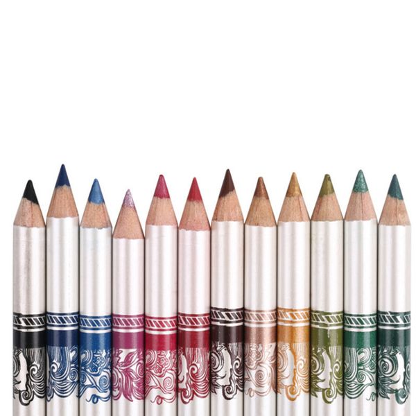 12-Piece Wooden Makeup Pencils Set - Eyeshadow/Eyeliner/Lip/Brow