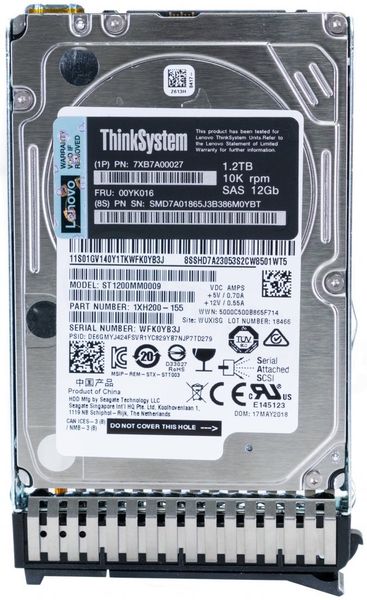 Lenovo ThinkSystem 00YK016 1.2TB 10K SAS 12G 512N 2.5" HDD 7XB7A00027