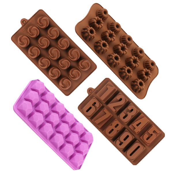 Kitchen Chocolate Silicone Shaping Mold Numbers - Set of 4 (22cm)